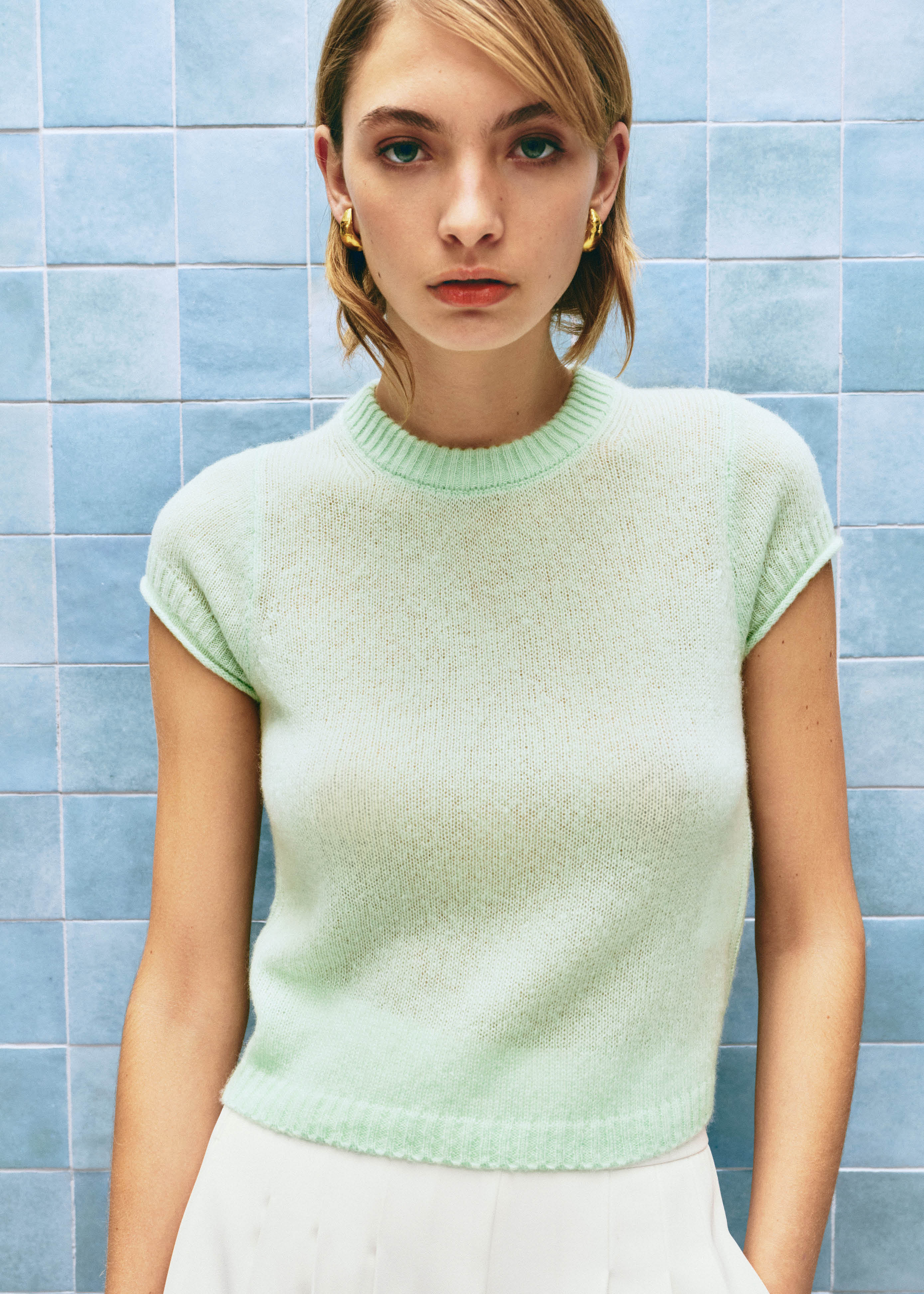 Merino Cashmere Silk Shrunken Baby Tee