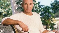 A photo of Patrick Stewart relaxing and reading