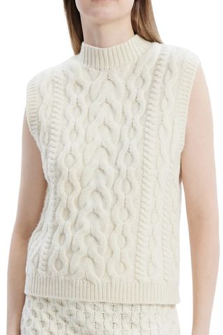 Felted Wool & Cashmere Cable Sweater Vest