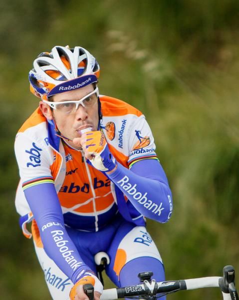 Oscar Freire (Rabobank) was dropped on the penultimate climb of the day.