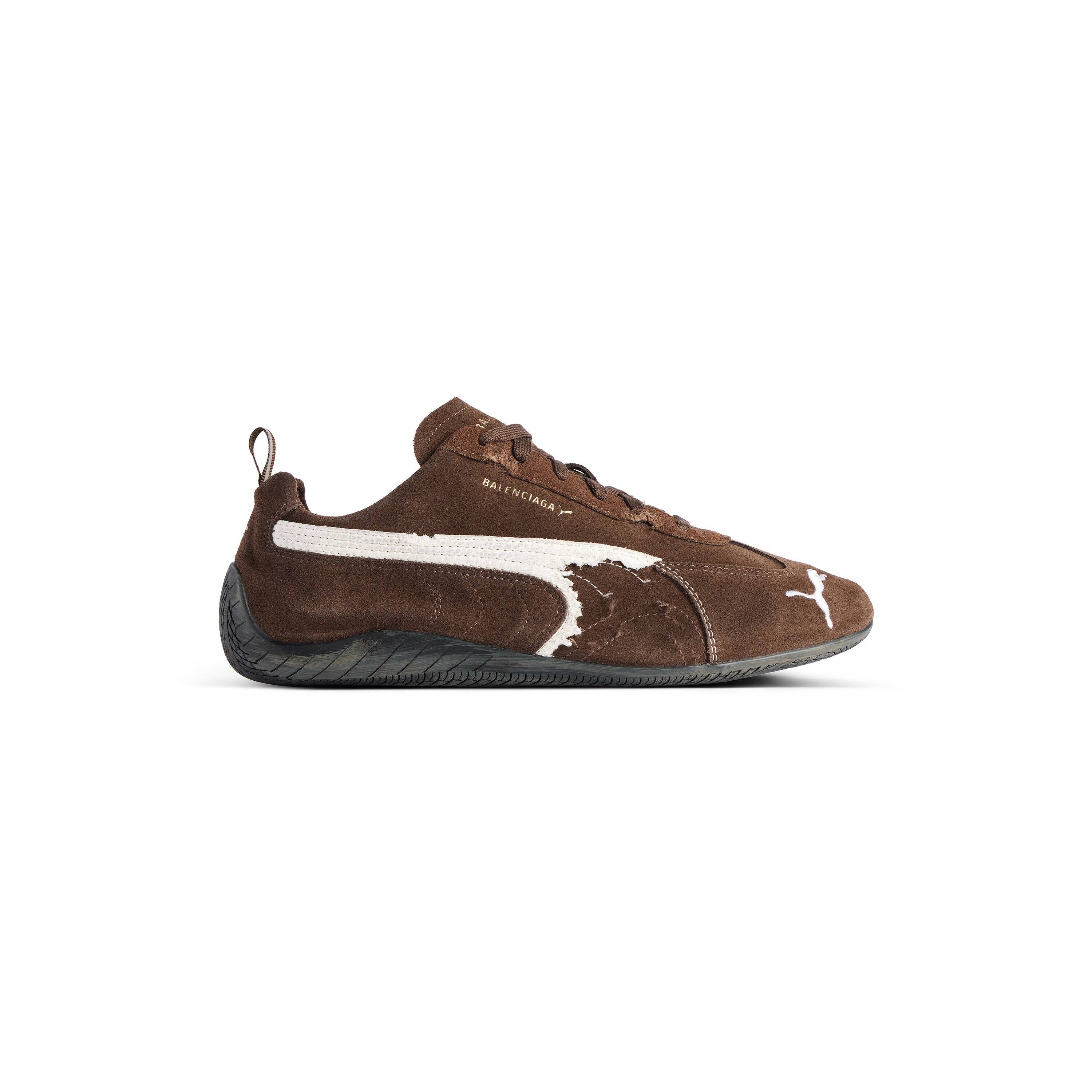Speedcat Suede Balenciaga in Brown/white/black