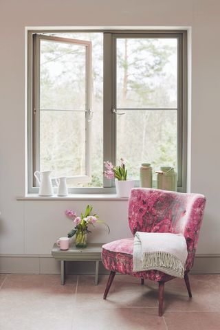 living room with wood casement windows by the wood window alliance