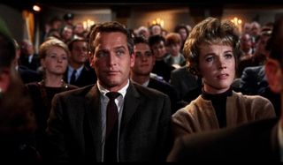 Torn Curtain Paul Newman and Julie Andrews looking nervous in a theater crowd