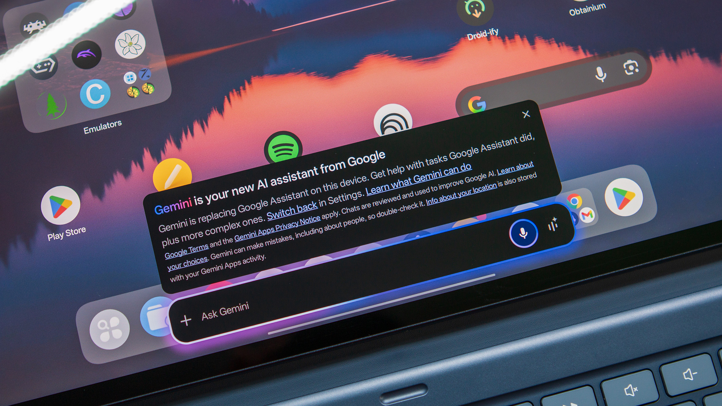 Gemini on the OnePlus Pad 3
