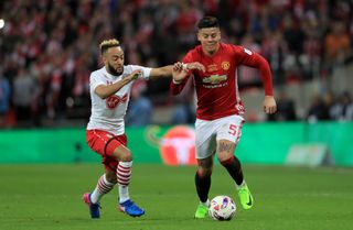 The 2017 EFL Cup final saw Manchester United and Southampton compete wearing ‘crossed kits’