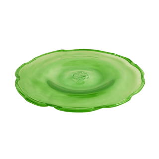 A green recycled-glass plate