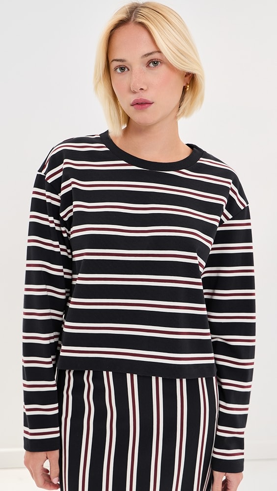 Danica Crop Tee - Black/ivory/mahogany