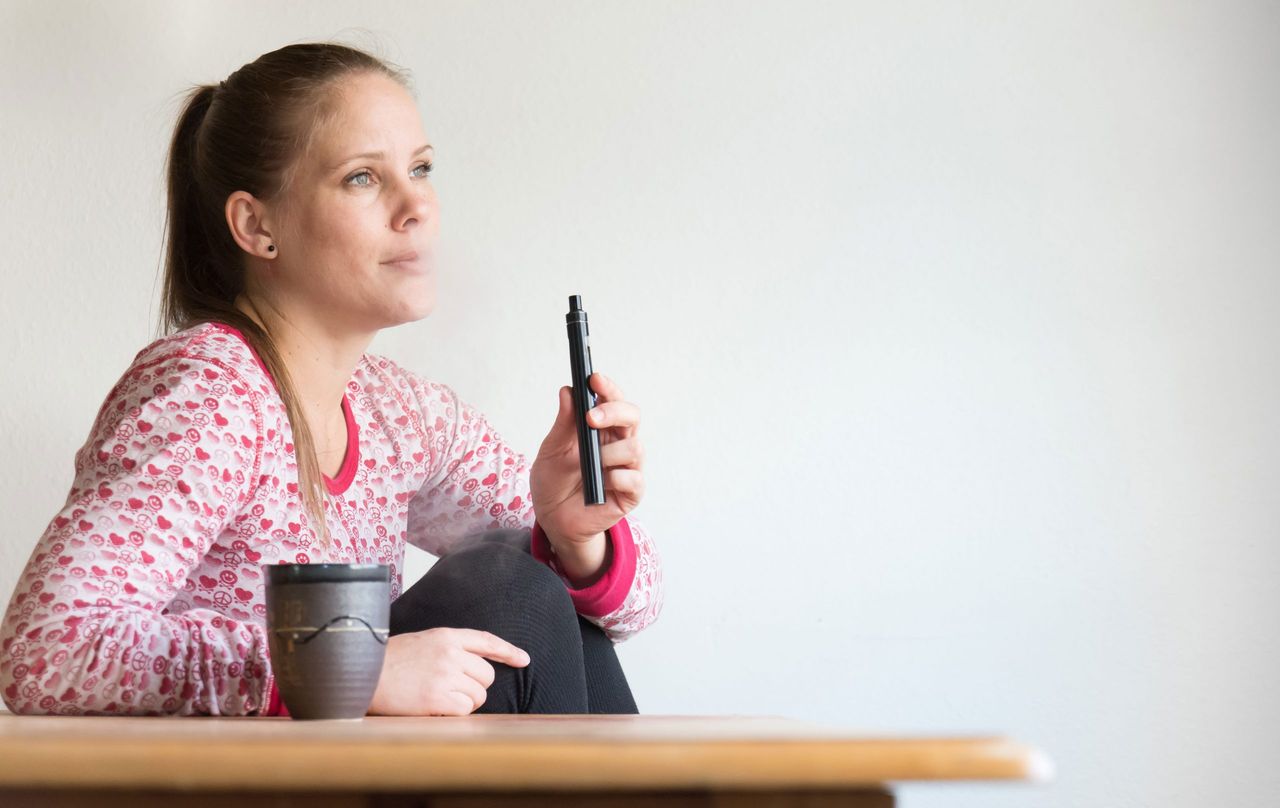 woman smoking