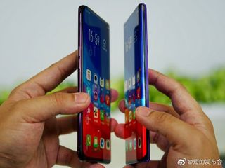 The original Oppo Find X (left)'s bezels and buttons are done away with in the prototype