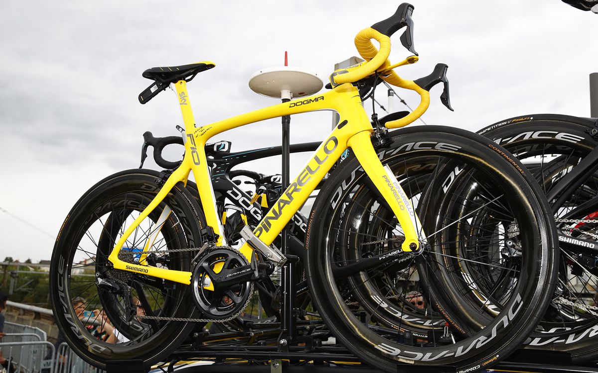 Geraint Thomas' Pinarello Dogma F10 in special colours for the Tour de France winner
