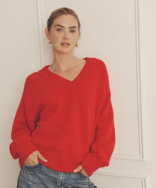 Super Luxe Cashmere V-Neck Sweater