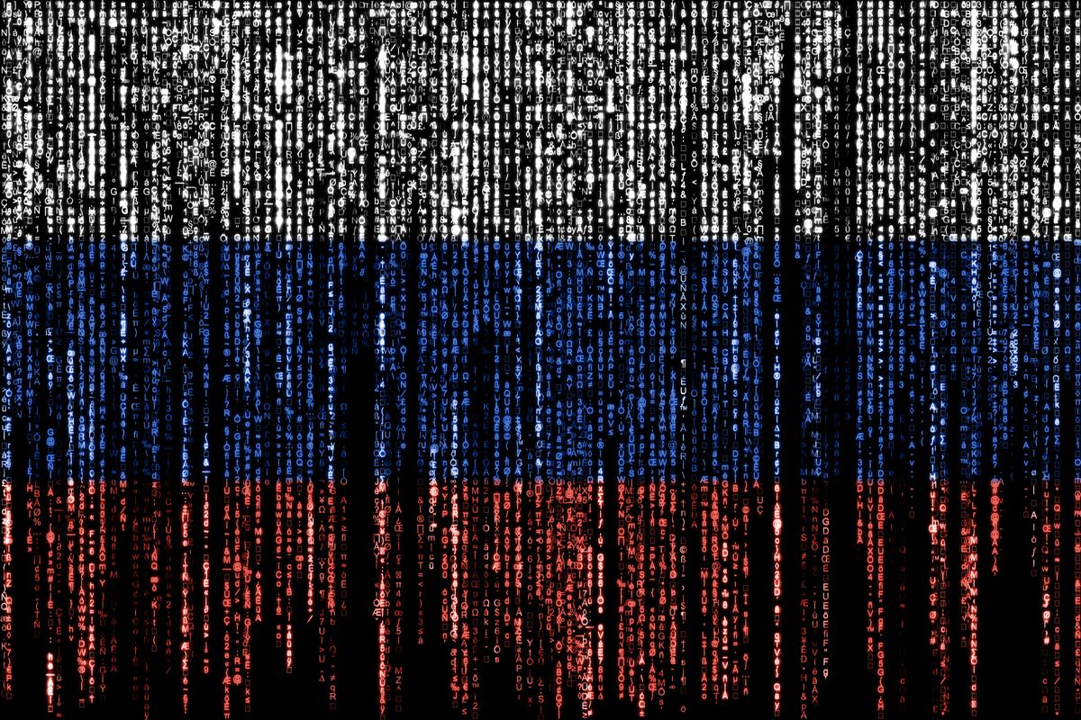 Russia flag made with code