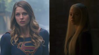 Melissa Benoist's Supergirl and Milly Alcock's Rhaenyra side by side