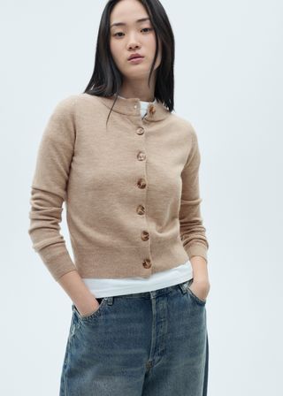 Buttoned Round-Neck Cardigan - Women | Mango Usa