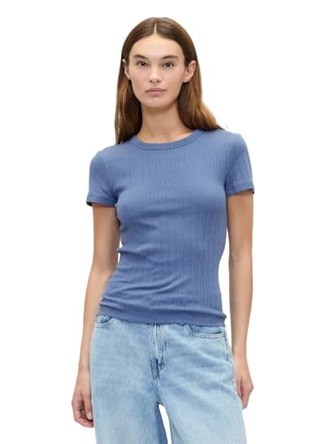 Gap Women's Short Sleeve Pointelle Ribbed Knit Top, Cornflower829, Large
