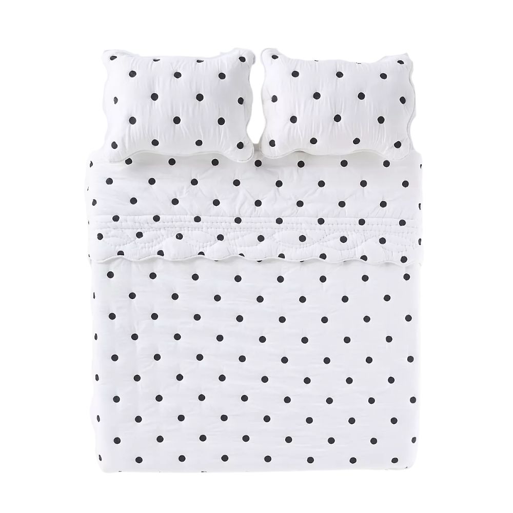Maeve by Anthropologie Cotton Polka Dot Embroidered Quilt