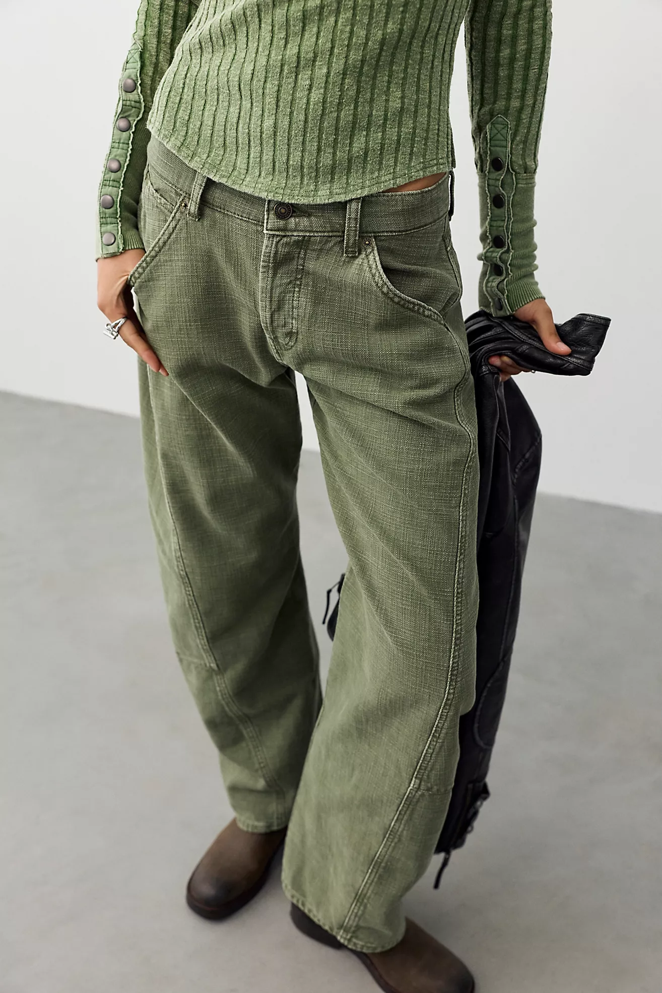 We the Free Highland Low-Rise Twisted Bowed Jeans
