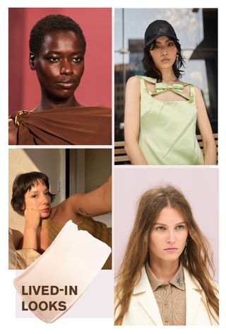 Models wearing the lived-in look, a key 2025 beauty trend