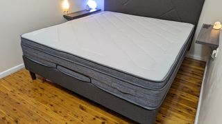 Eva Comfort Classic mattress laid out on a bed frame