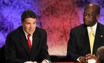 Some viewers took offense when Texas Gov. Rick Perry referred to black presidential contender Herman Cain as "brother" during Tuesday's GOP debate.