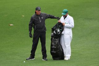 Phil Mickelson suits up in waterproof gear at the 2023 Masters