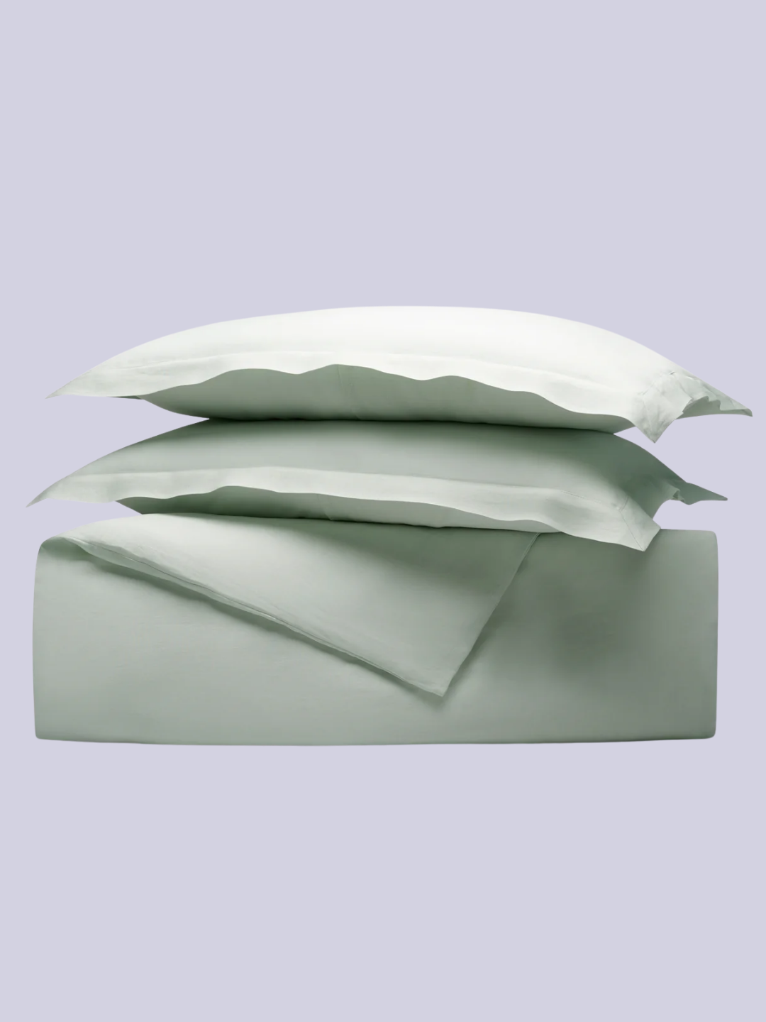 A pale blue linen bedding set from Cozy Earth