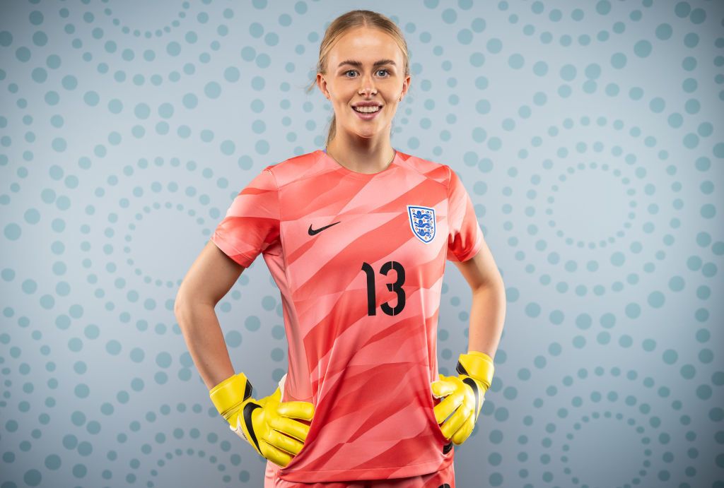 Hannah Hampton of England poses during the official FIFA Women&#039;s World Cup Australia &amp; New Zealand 2023 portrait session on July 18, 2023 in Brisbane, Australia.