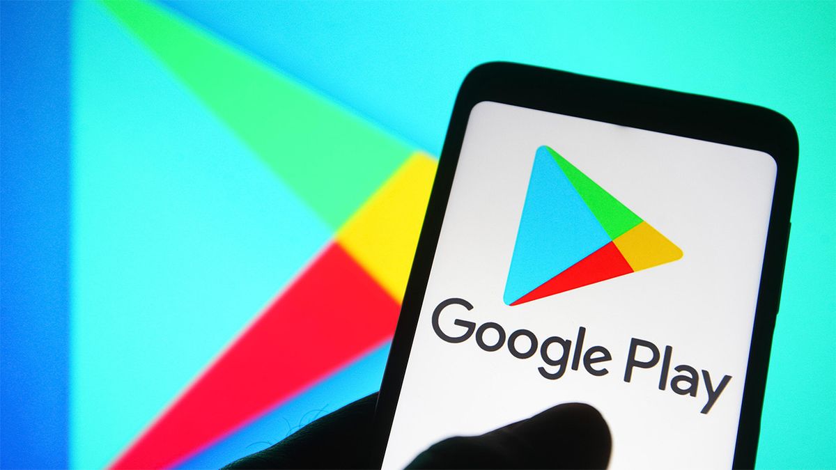 Smartphone displaying Google Play Store logo