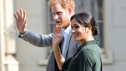 Meghan, Duchess of Sussex and Prince Harry, Duke of Sussex at the Royal Pavilion during an official visit to Sussex on October 3, 2018 in Brighton, United Kingdom. The Duke and Duchess married on May 19th 2018 in Windsor and were conferred The Duke & Duchess of Sussex by The Queen