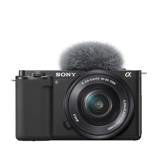 Sony ZV-E10 mirrorless camera on a white background