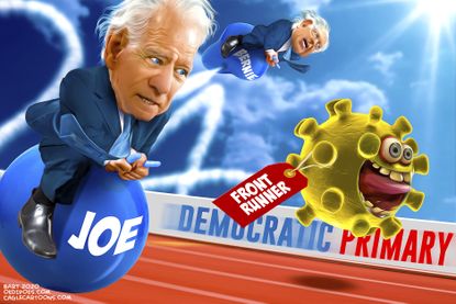 Political Cartoon U.S. Biden Coronavirus frontrunner 2020 election democratic party