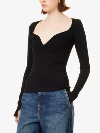 SIR, Helena V-Neck Stretch-Knit Top