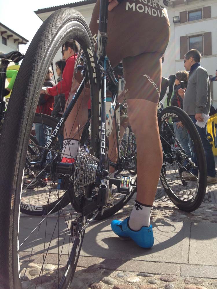 Jean-Christophe P&eacute;raud is one of the Ag2r-La Mondiale riders on electronic SRAM gears at the Giro del Trentino