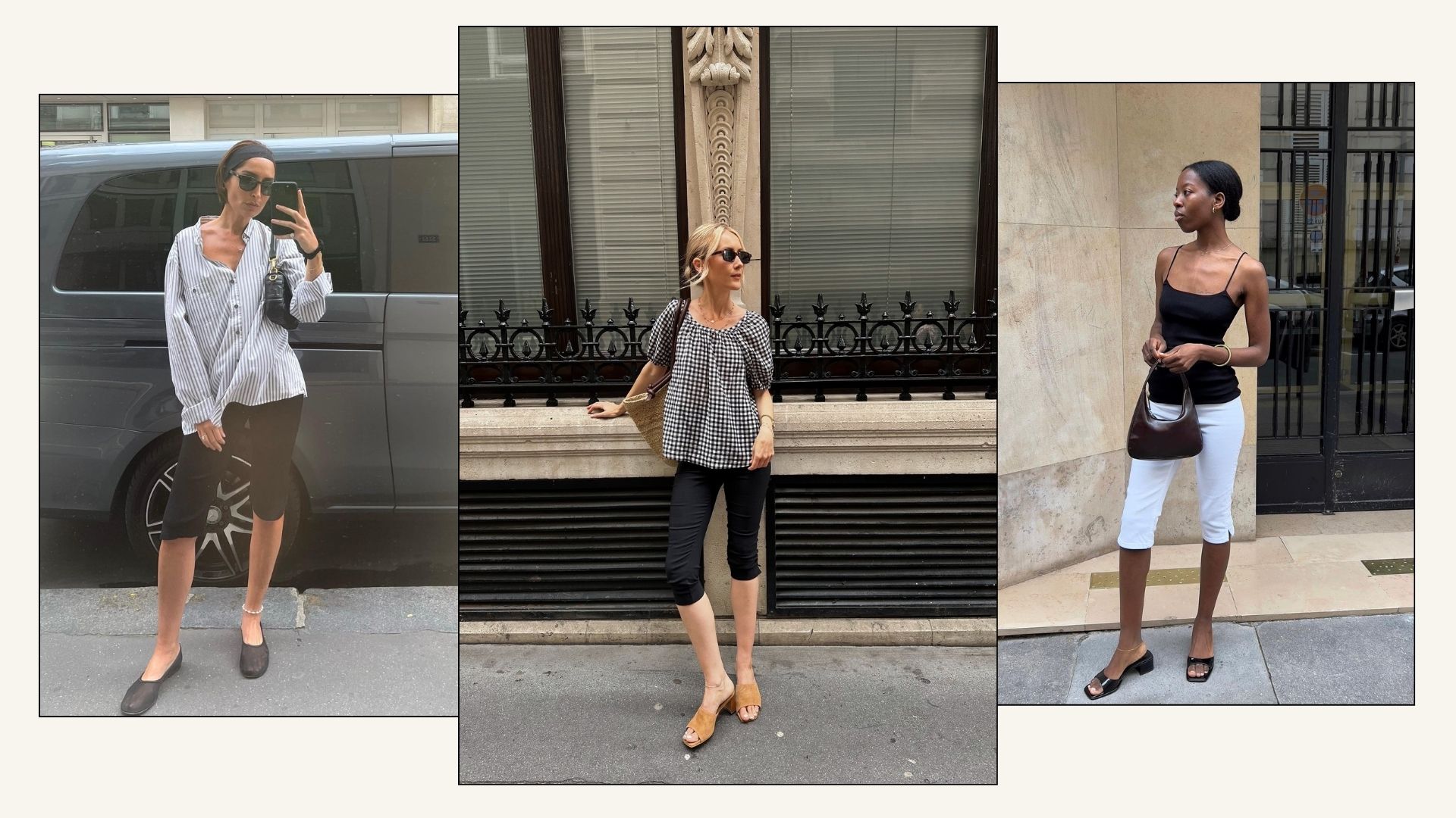 Influencers showcase tops to wear with capri pants.