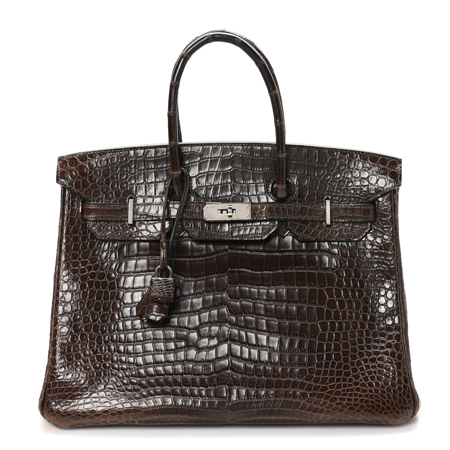 Shiny Porosus Crocodile Birkin 35 Havane