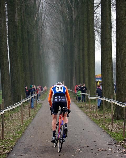 Barry Wicks on the Avenue of Trees at Wachtebeke.