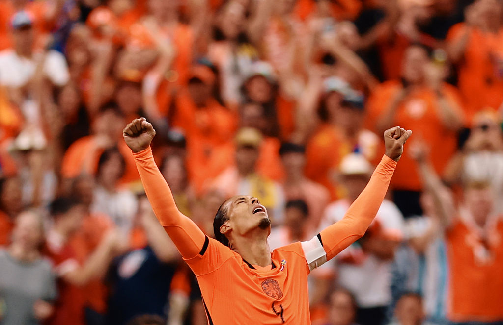 Virgil van Dijk celebrates his side's 5-1 win over Sweden at the 2026 World Cup