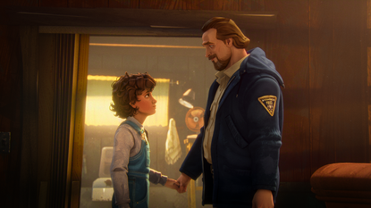 Eleven and Hopper in Netflix's Stranger Things: Tales from '85