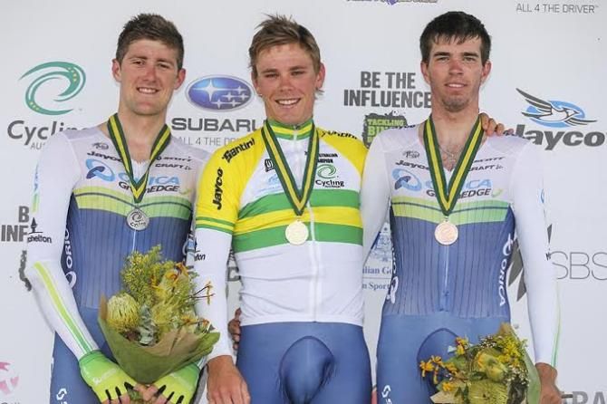 The 2014 Men's Podium: (l-r) Luke Durbridge, Michael Hepburn and Damien Howson