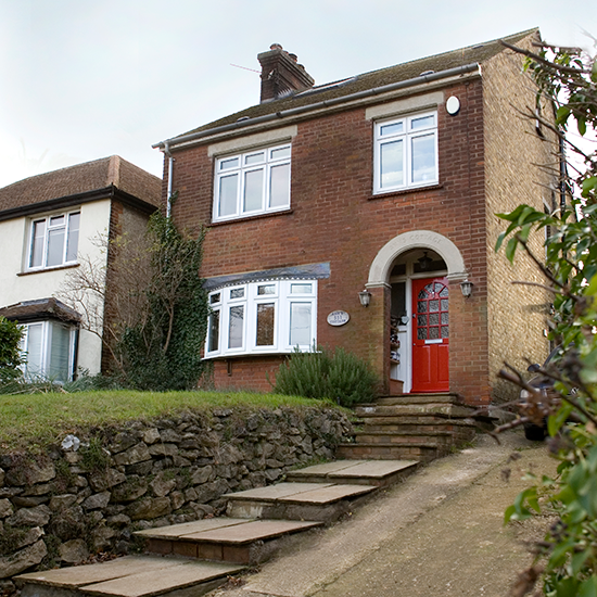 house exterior semi detached red front door