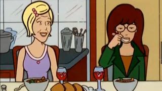 Characters at the table on Daria