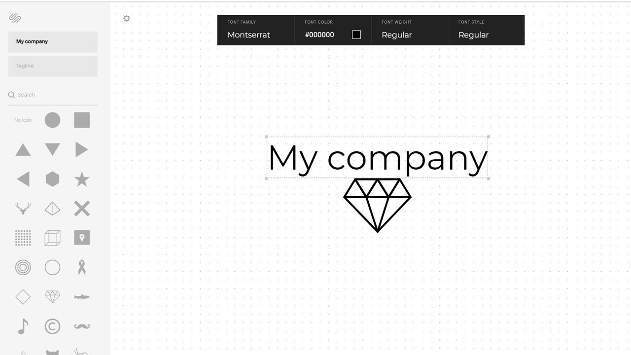 screenshot of Squarespace logo maker in use