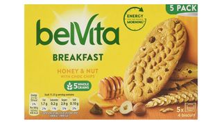 A box of belvita breakfast cereal bars