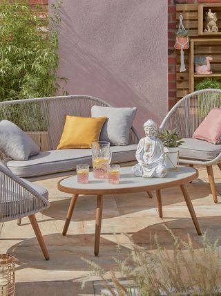 sofa set on a patio space