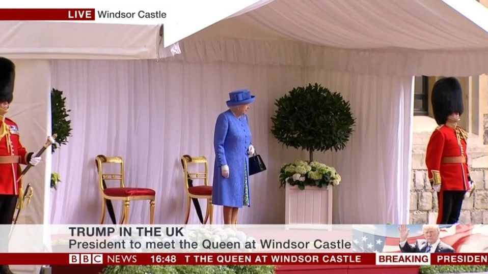 The Queen Left Waiting for Trump - President Trump Leaves Queen Waiting ...