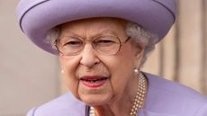 Queen couldn’t be photographed with Lilibet - Britain's Queen Elizabeth II attends an Armed Forces Act of Loyalty Parade at the Palace of Holyroodhouse in Edinburgh, Scotland, on June 28, 2022. - Queen Elizabeth II has travelled to Scotland for a week of royal events.
