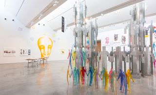 An artistic structure composed of 62 painted steel person shaped figures, interconnecting to form 5 cylindrical towers, Maine based artist Jonathan Borofsky’s Human Structures were born from the idea that everything is connected.