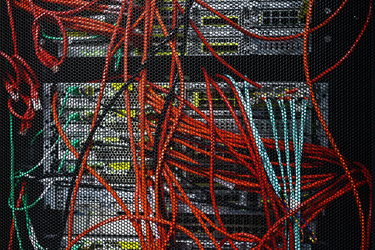 A server room at the Cisco Systems Poland headquarters in Krakow, Poland