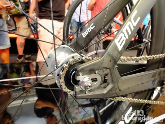 The rear dropouts are stainless steel and adjustable