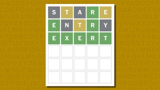 Wordle answer 818 on a yellow background